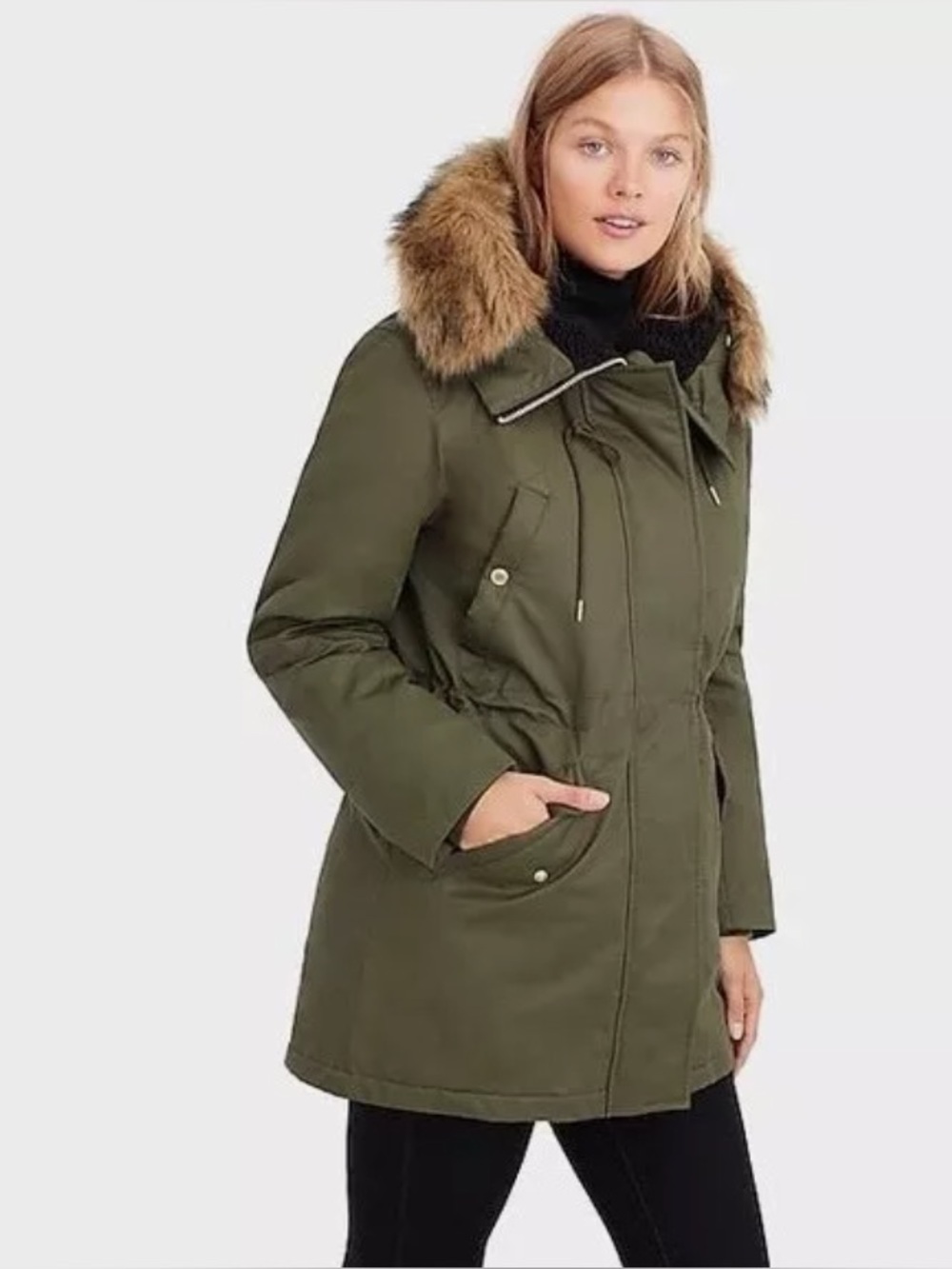 J.Crew Women's Olive Green Perfect Winter Parka Coat